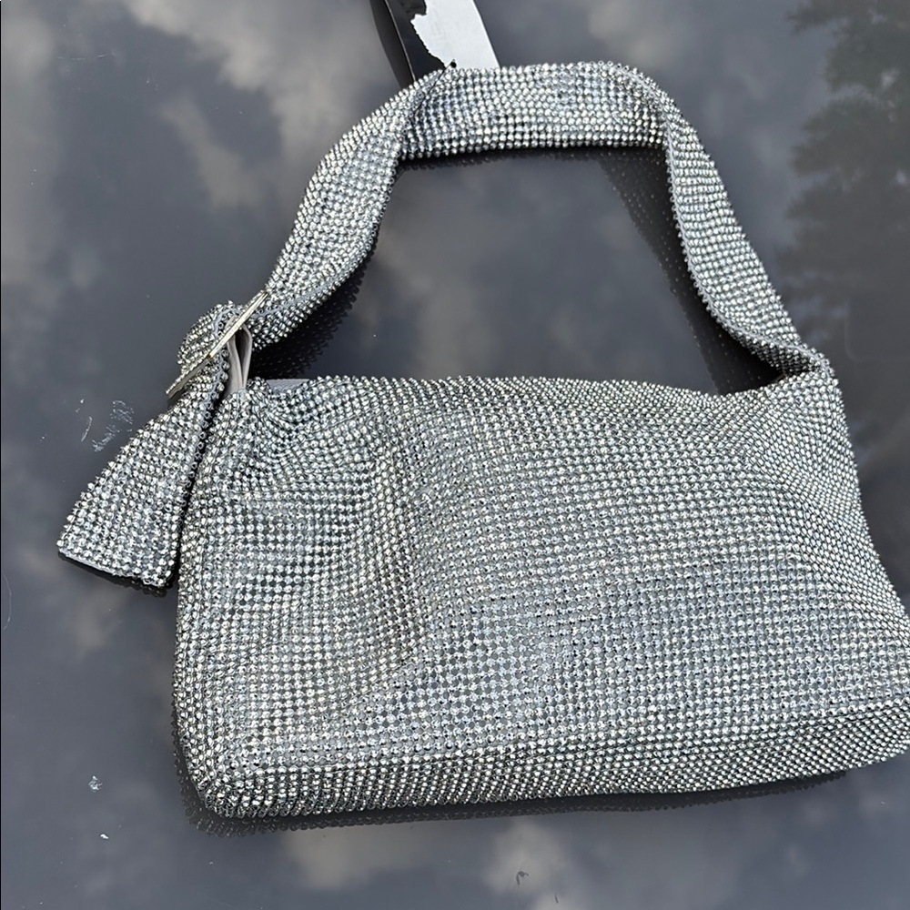 Glamorous Silver Rhinestone Shoulder Bag Inc